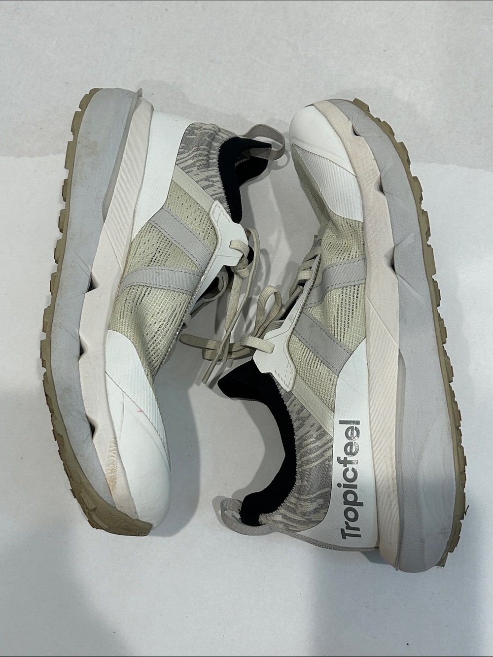 Tropicfeel Men’s Beige Trail Sneakers — Lightweight Neutral Athletic Shoes 9.5
